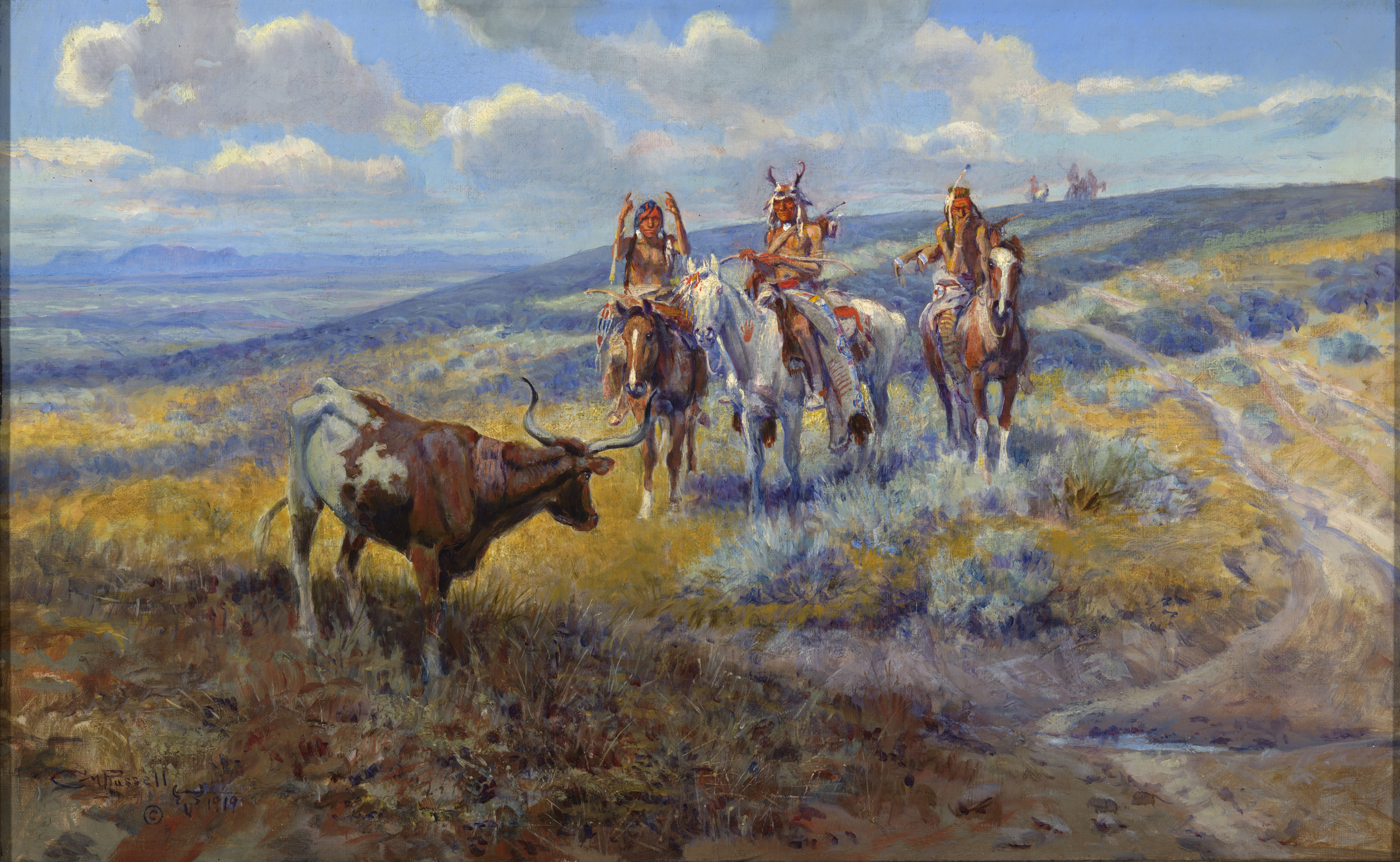 White Man's Buffalo / Charles Marion Russell - Gilcrease Museum