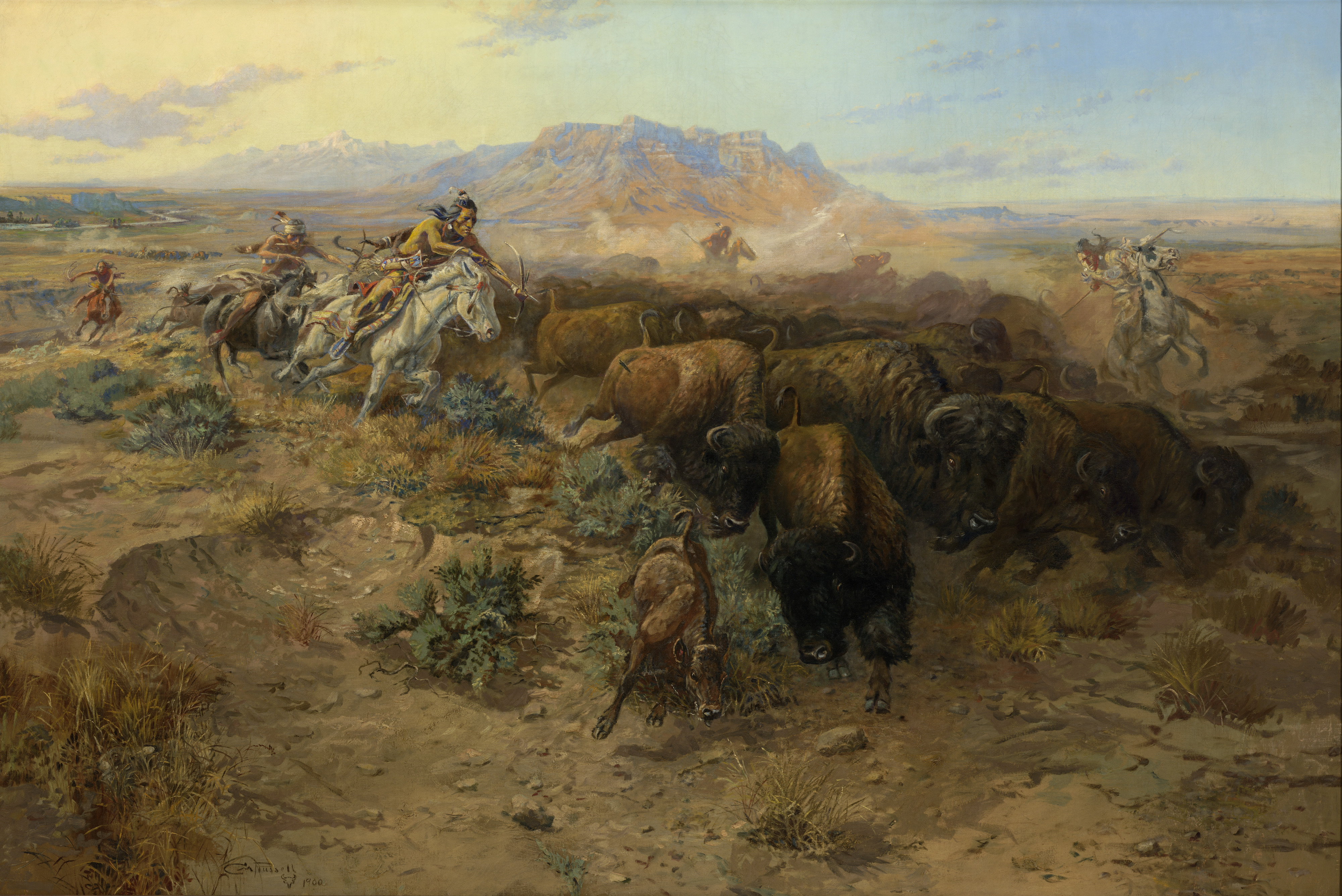 The Buffalo Hunt / Charles Marion Russell - Gilcrease Museum