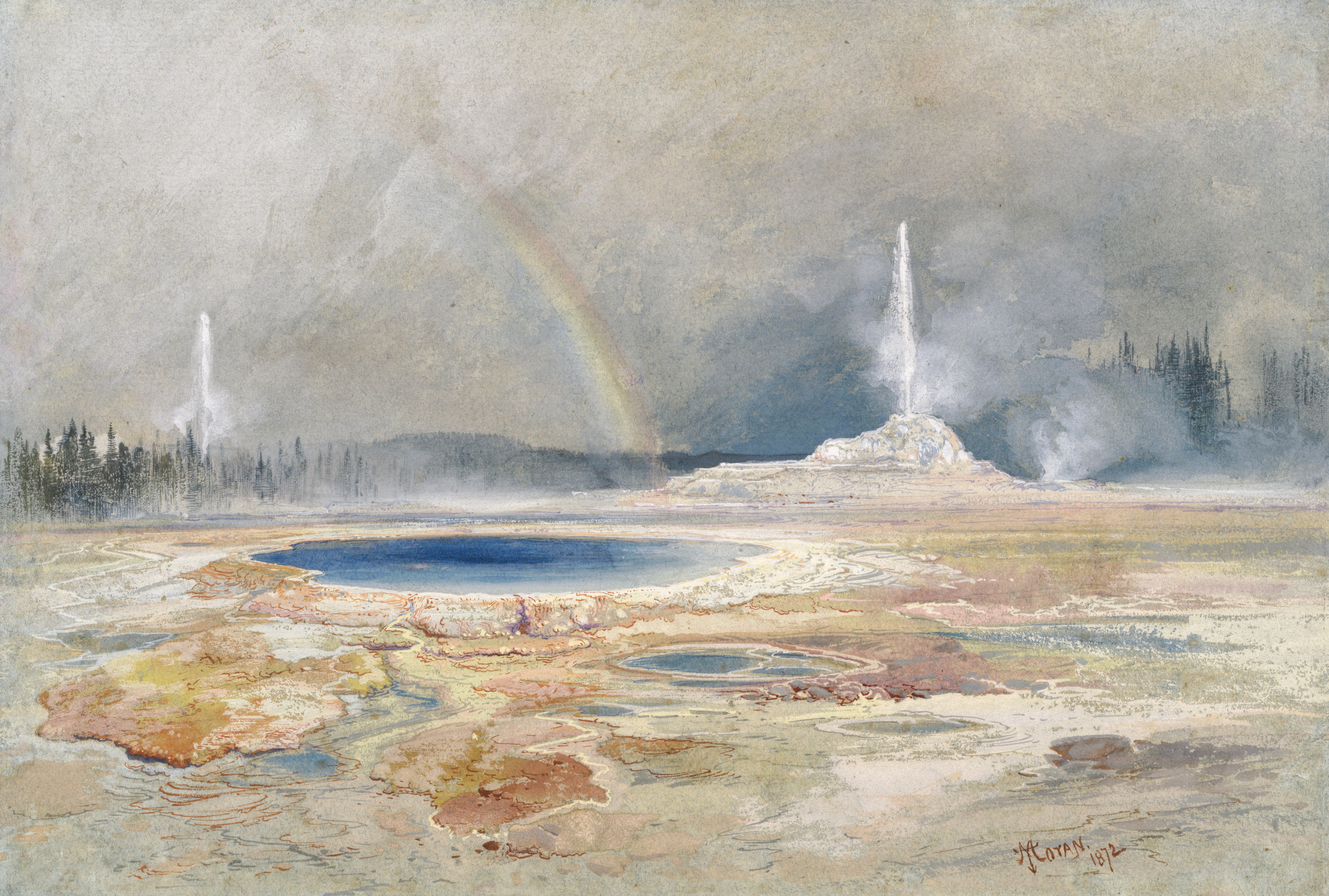 The Castle Geyser, Firehole River, Yellowstone, Wyoming Ter U.S.A.